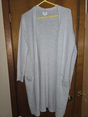 Old Navy Light Gray Open-Front Long Cardigan Sweater- Medium, NWT